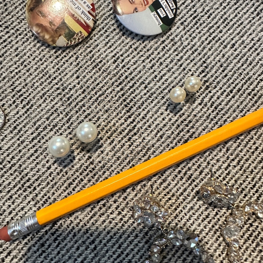 Simple Faux Pearl Stud Earrings SET
